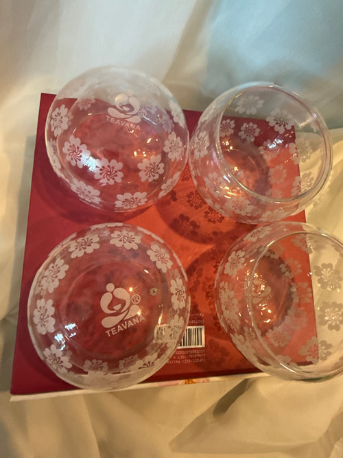 Teavana Petit Fleur Teacups: Frosted Cherry Blossoms, Set of 4